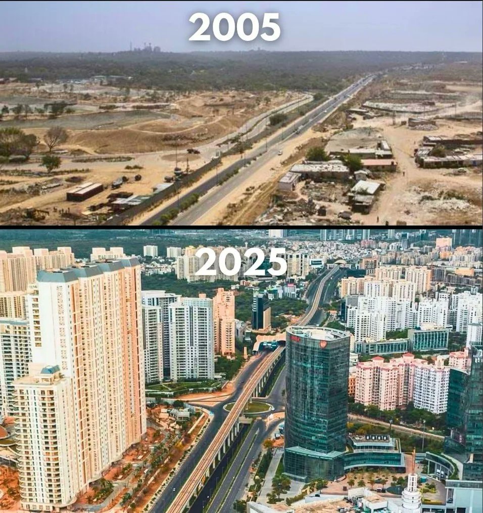 Gurugram city, Haryana📍 2005 vs 2025